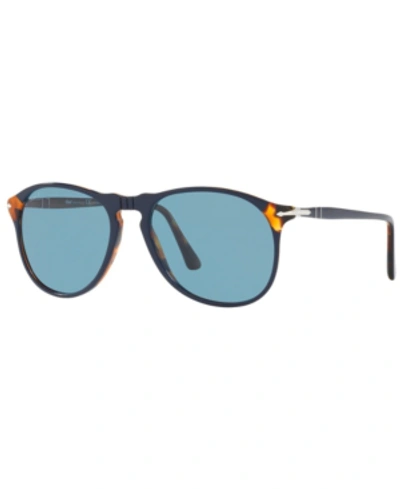 Persol Polarized Light Blue Aviator Mens Sunglasses Po6649sm 1095p1 55