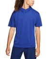 Nike Yoga Dri-fit Men's Short-sleeve Pullover Hoodie In Blue