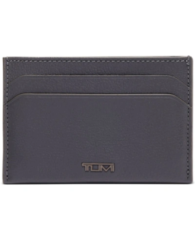 Tumi Men's Money Clip Leather Card Case In Grey Texture