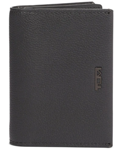 Tumi Men's Gusseted Leather Card Case In Grey Texture