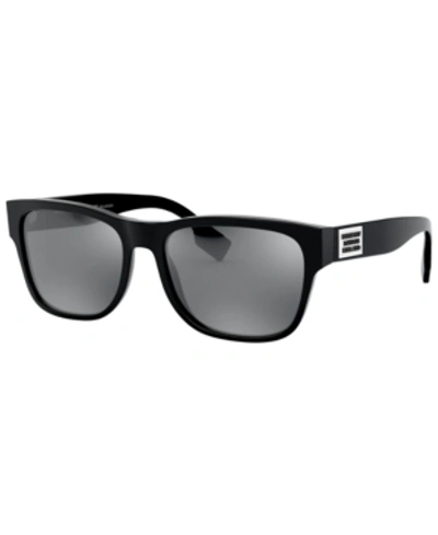 Burberry Men's Polarized Sunglasses, Be4309 In Black/polar Dark Grey Mirror Silver