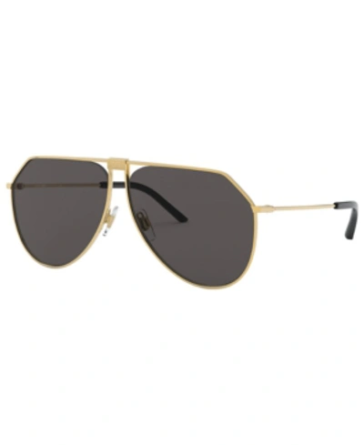 Dolce & Gabbana Dg2288 131387 Aviator Sunglasses In Gold/grey