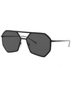 Prada Logo-embossed Heptagon-frame Sunglasses In Black/grey