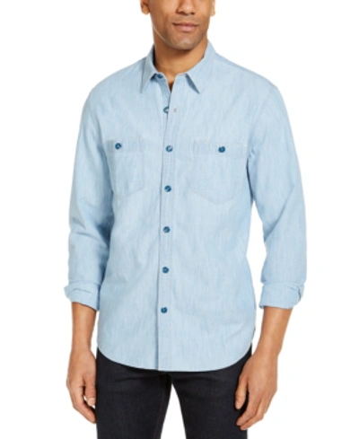Lucky Brand Men's Jaybird Regular-fit Chambray Work Shirt In Blue