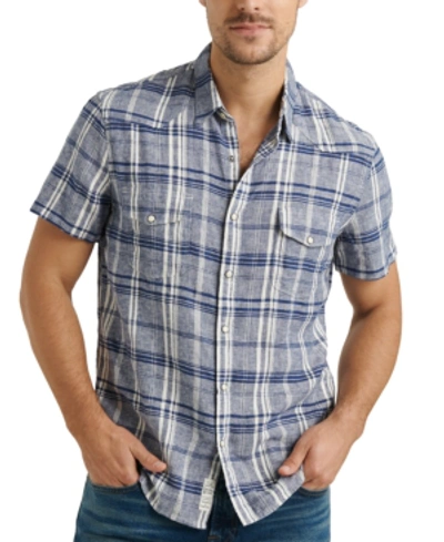 Lucky Brand Men's Santa Fe Western Shirt In Blue Plaid