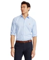 Polo Ralph Lauren Classic Fit Long Sleeve Cotton Oxford Button Down Shirt In Light Blue/white