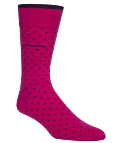 Calvin Klein Men's Giza Pindot Crew Socks In Pink 1