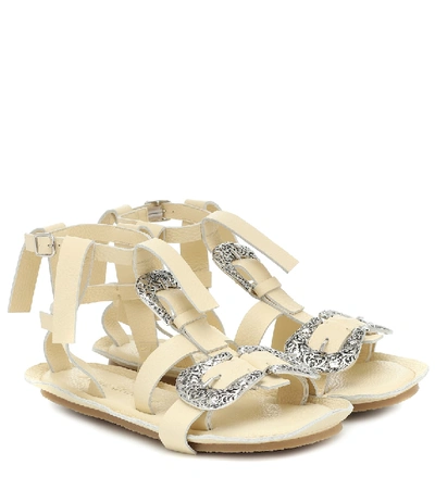 Acne Studios Western-buckle Leather Gladiator Sandals In White