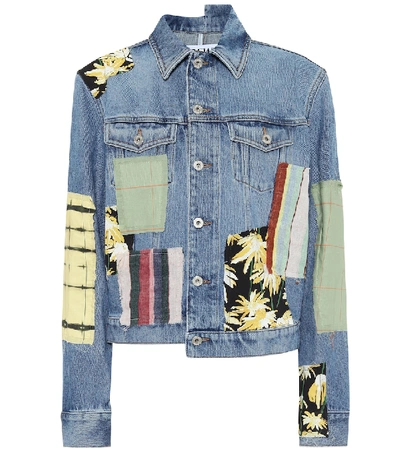 Loewe Patchwork Denim Jacket In Blue