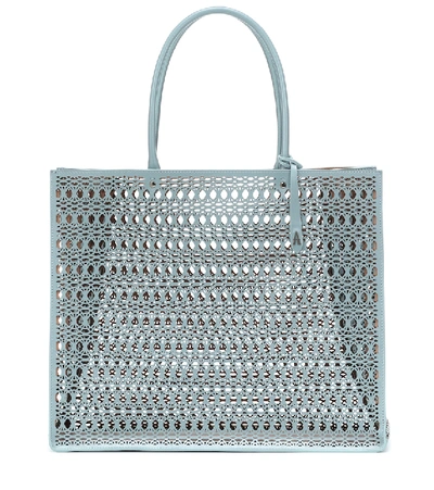 Alaïa Garance 36 Medium Leather Tote In Blue