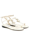 Jimmy Choo Alodie Logo-embellished Leather Sandals In White