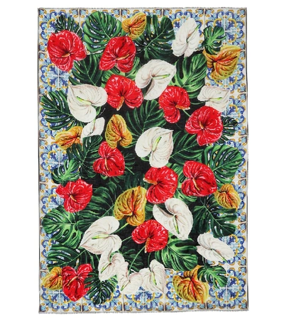 Dolce & Gabbana Floral-printed Scarf In Multicoloured