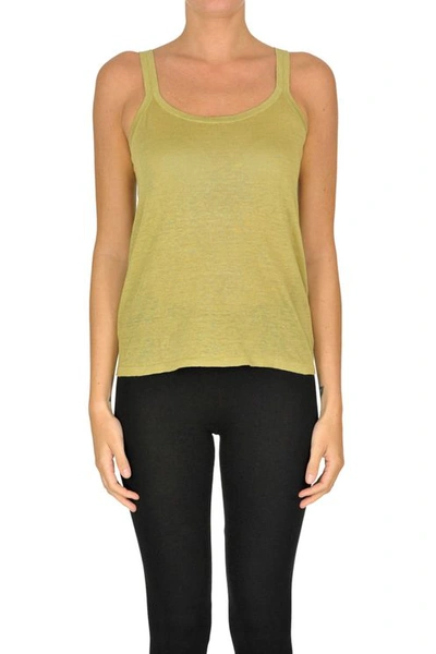 Theory Linen-blend Tank-top In Green