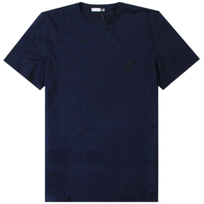 Versace Scattered Logo Print T-shirt Colour: Navy In Blue