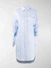 JW ANDERSON PINSTRIPED BUTTONED SHIRT DRESS,14795221