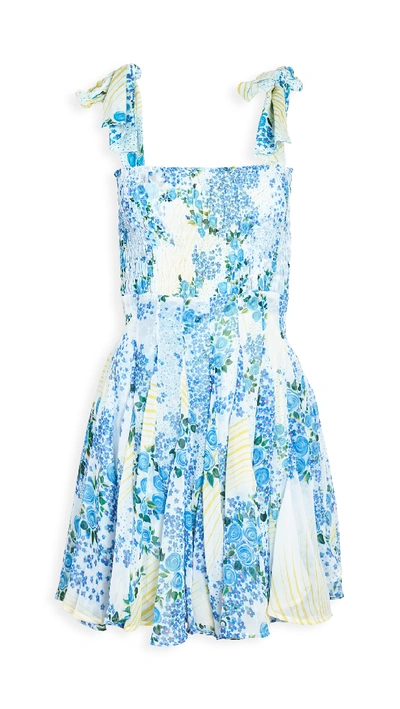 All Things Mochi Darna Floral Minidress In Blue