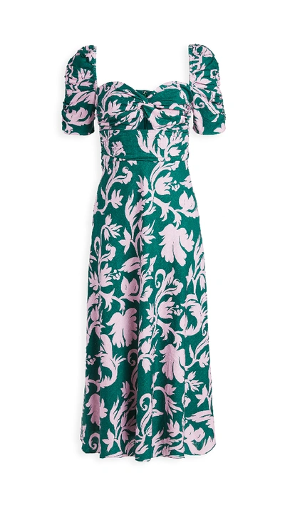 Keepsake Wistful Midi Dress In Jade Baroque