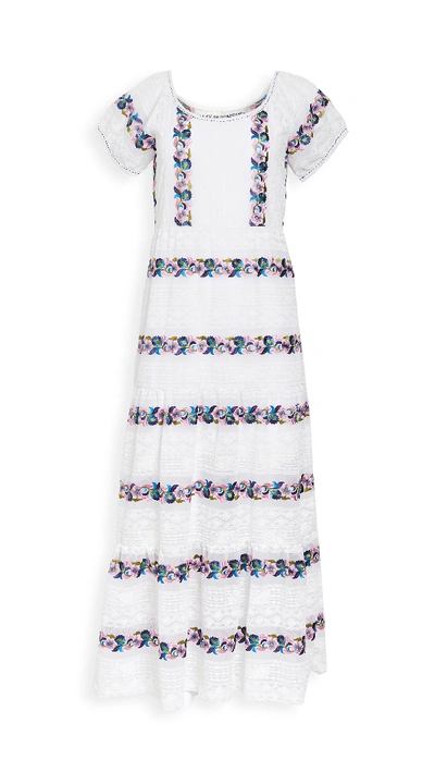 Alix Of Bohemia Lucy Embroidery Dress In White/multi
