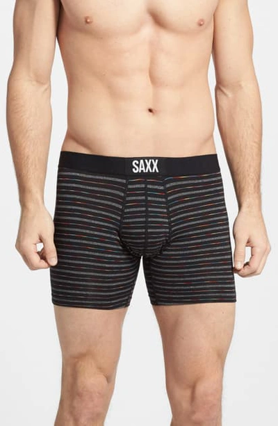 Saxx Vibe Stretch Boxer Briefs In Black/ Gradient Stripe