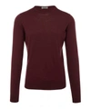 John Smedley Lundy Crew-neck Merino Wool Sweater In Deep Fig