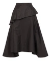 3.1 Phillip Lim Ruffle Front Midi Skirt In Black