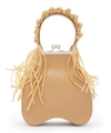 SIMONE ROCHA BEAN RAFFIA-TRIMMED LEATHER HANDBAG,000643575