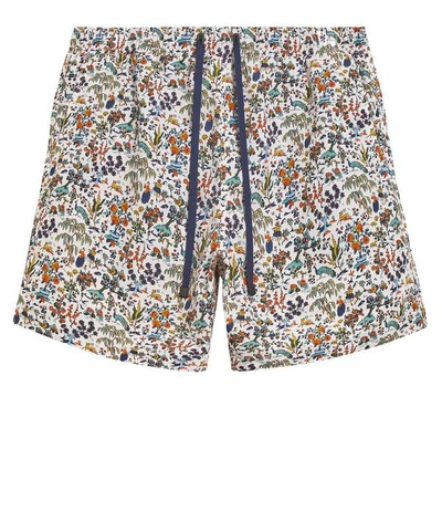 Liberty London Relaxed Liddell Swim Shorts In White