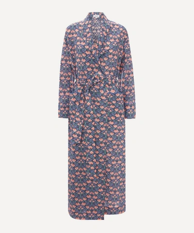 Liberty London Alicia Tana Lawn' Cotton Dressing Gown In Blue