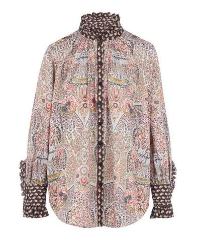 Liberty London Seraphina Tana Lawn' Cotton Prairie Shirt In Blue