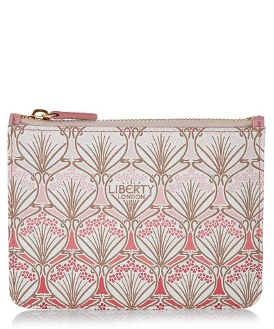 Liberty London Iphis Cherry Blossom Canvas Small Zip-around Wallet In Pink