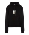 Burberry Junnes Deer Print Oversize Cotton Hoodie In Black