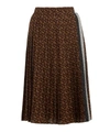 Burberry Monogram Stripe Pleated Skirt In Marine