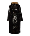 KASSL EDITIONS SHEEPSKIN HOOD LACQUERED COAT,000641399