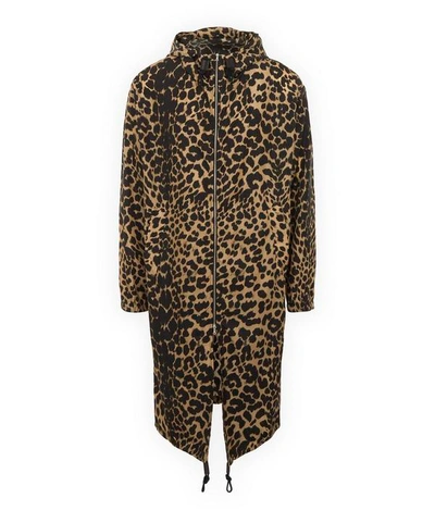 Dries Van Noten Leopard Print Parka Coat In Multi