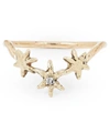 ACANTHUS GOLD DIAMOND THREE STAR STACKING RING,000641859