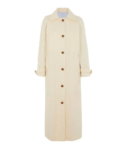Giuliva Heritage Collection Single-breasted Duster Coat In Ivory