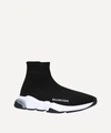 Balenciaga Contrast Logo Speed Sock Sneakers In Black