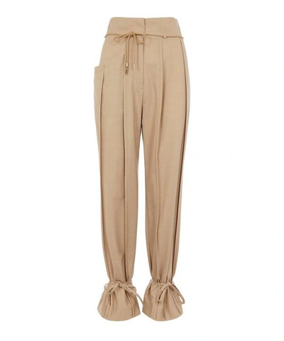 Andersson Bell Katina Ankle String Wool Trousers In Beige
