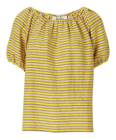 Ace And Jig Gelato Puff Sleeve Striped Top In Avalon