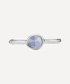 Monica Vinader Silver Siren Blue Lace Agate Small Stacking Ring In Silver