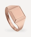 Monica Vinader Rose Gold Plated Vermeil Silver Signature Signet Ring In Rose Gold