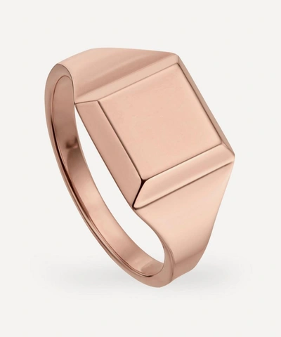 Monica Vinader Rose Gold Plated Vermeil Silver Signature Signet Ring