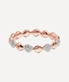 Monica Vinader Rose Gold Plated Vermeil Silver Nura Teardrop Mixed Eternity Diamond Ring In Rose Gold