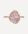 Monica Vinader Siren Recycled 18ct Rose Gold-plated Vermeil Sterling Silver And Rose Quartz Stacking Ring In Rose Gold Vermeil