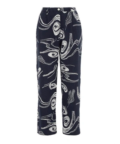 Paloma Wool Sega High-waist Linen Trousers In Blue