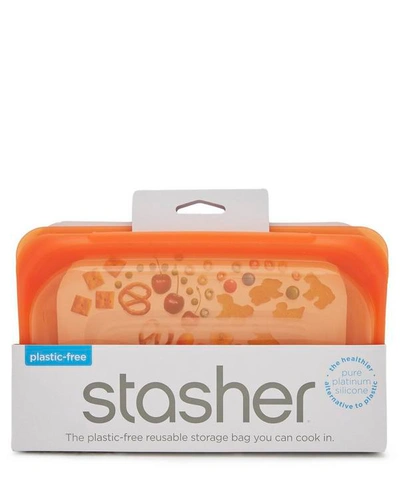 Stasher Reusable Silicone Snack Bag In Orange