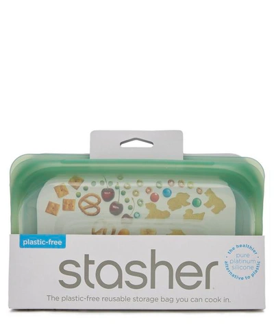 Stasher Reusable Silicone Snack Bag In Green