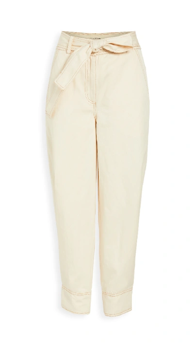 Ulla Johnson Levi Cotton And Linen Carrot Pants In Ivory