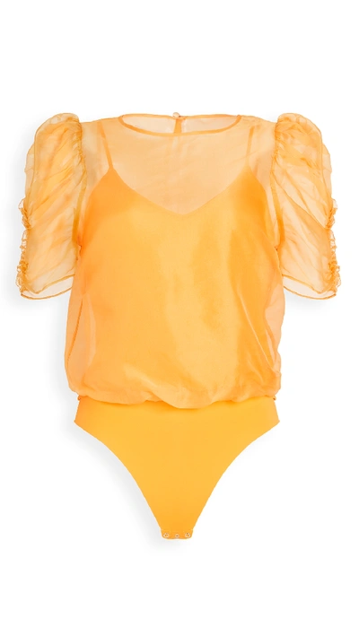 Cami Nyc Women's Louisa Organza Silk Bodysuit In Tangerine