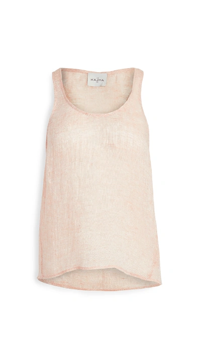 Le Kasha Elminya Linen Racerback Tank In Light Pink